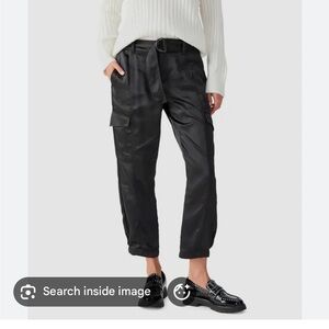 Sanctuary Evereve Black Satin Cargo Pants NWT